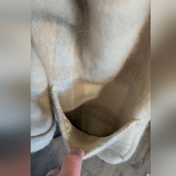 Fordan Vintage Wool Coat Mohair German Designer Beige Ivory Neutral Plaid Unique - Picture 7 of 13